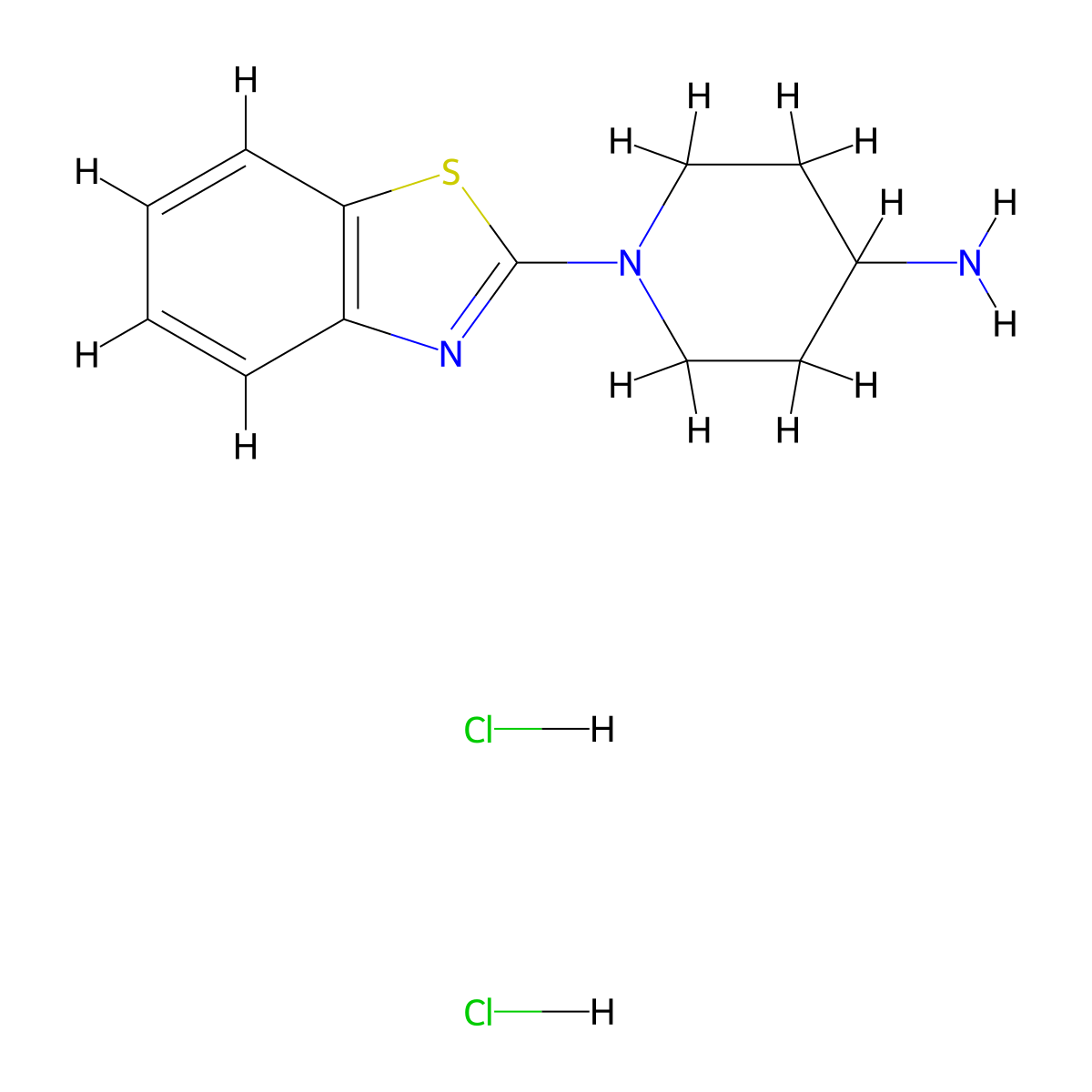 1-(1,3-Benzothiazol-2-yl)piperidin-4-amine dihydrochloride molecular structure, CAS 1211246-67-1