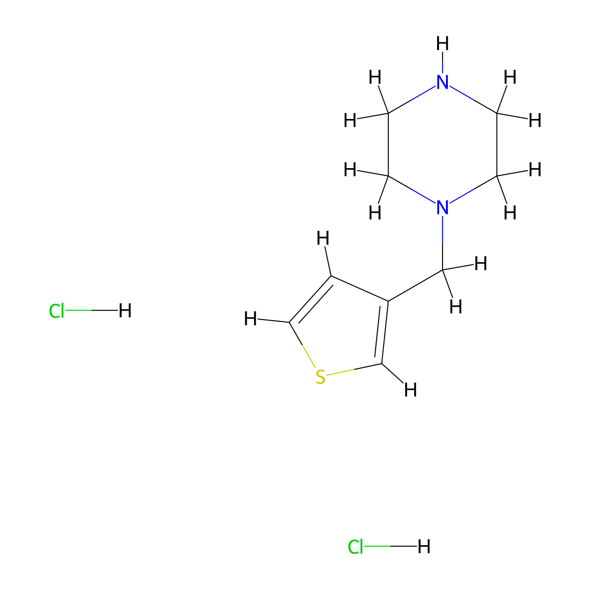 1-[(Thiophen-3-yl)methyl]piperazine dihydrochloride molecular structure, CAS 1211256-64-2