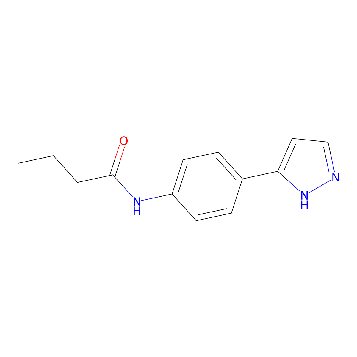 N-[4-(1H-pyrazol-3-yl)phenyl]butanamide molecular structure, CAS 1211257-60-1