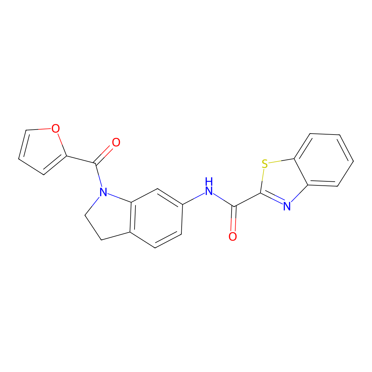 N-(1-(furan-2-carbonyl)indolin-6-yl)benzo[d]thiazole-2-carboxamide molecular structure, CAS 1211262-57-5