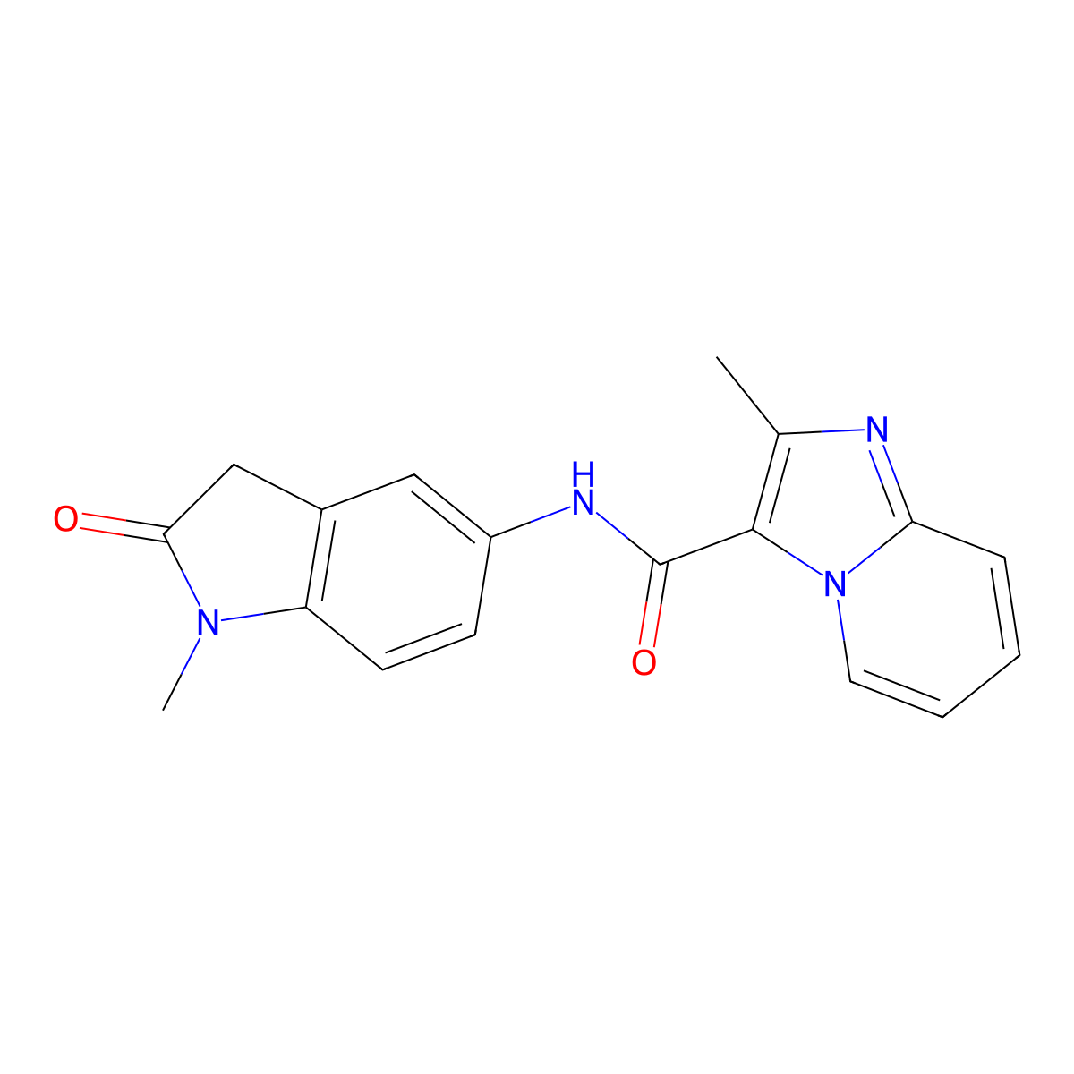 2-methyl-N-(1-methyl-2-oxoindolin-5-yl)imidazo[1,2-a]pyridine-3-carboxamide molecular structure, CAS 1211263-79-4