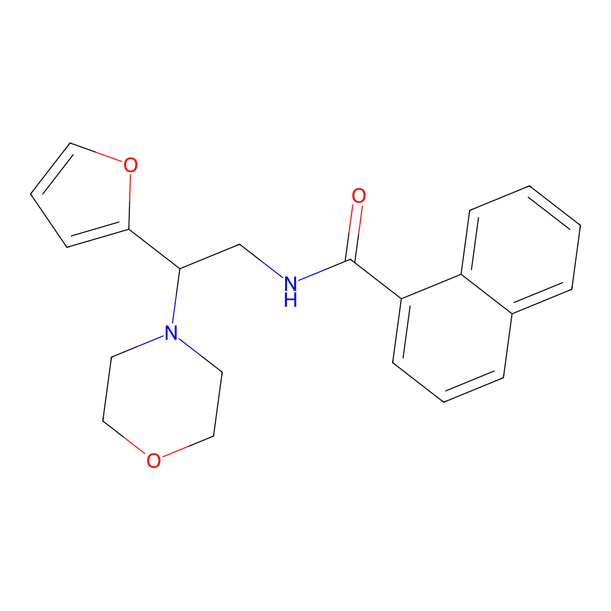 N-(2-(furan-2-yl)-2-morpholinoethyl)-1-naphthamide molecular structure, CAS 1211264-50-4