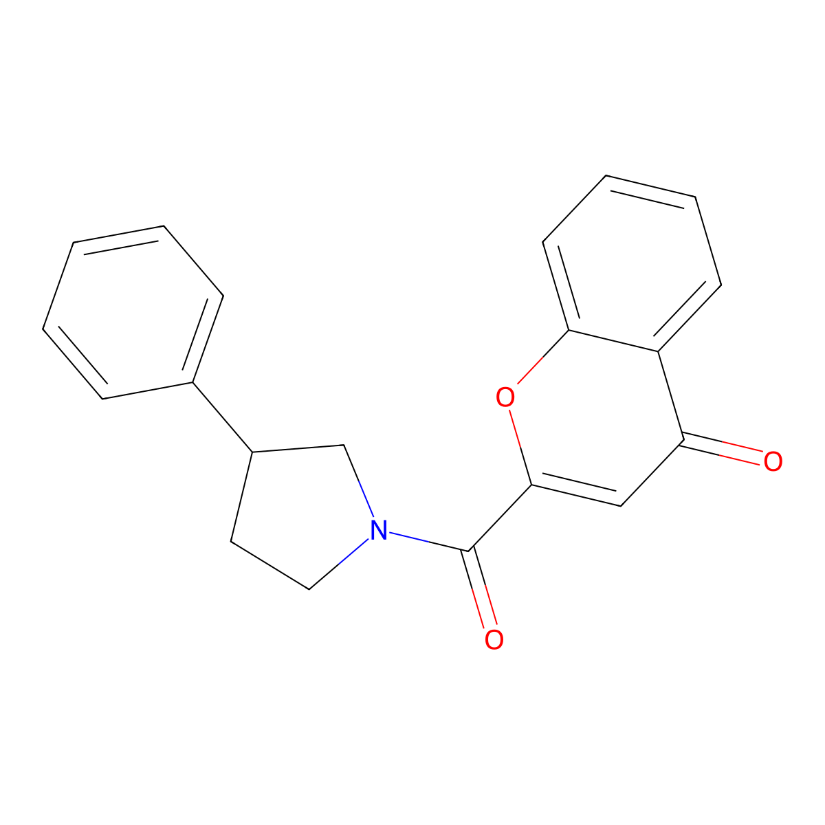 2-(3-phenylpyrrolidine-1-carbonyl)-4H-chromen-4-one molecular structure, CAS 1211265-50-7