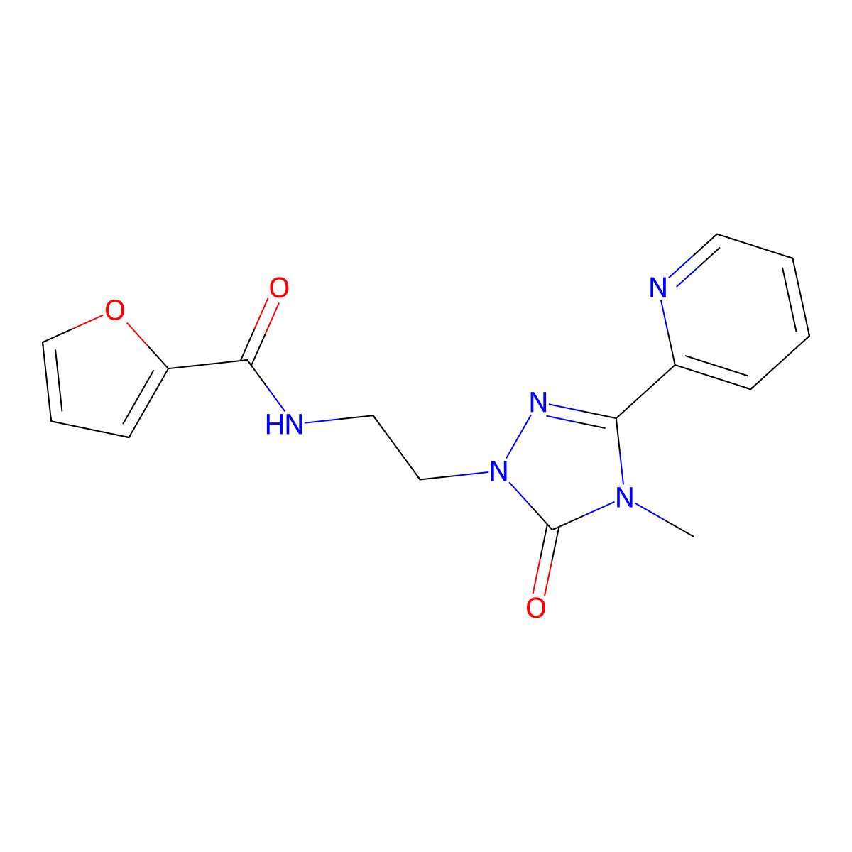 N-{2-[4-methyl-5-oxo-3-(pyridin-2-yl)-4,5-dihydro-1H-1,2,4-triazol-1-yl]ethyl}furan-2-carboxamide molecular structure, CAS 1211265-87-0