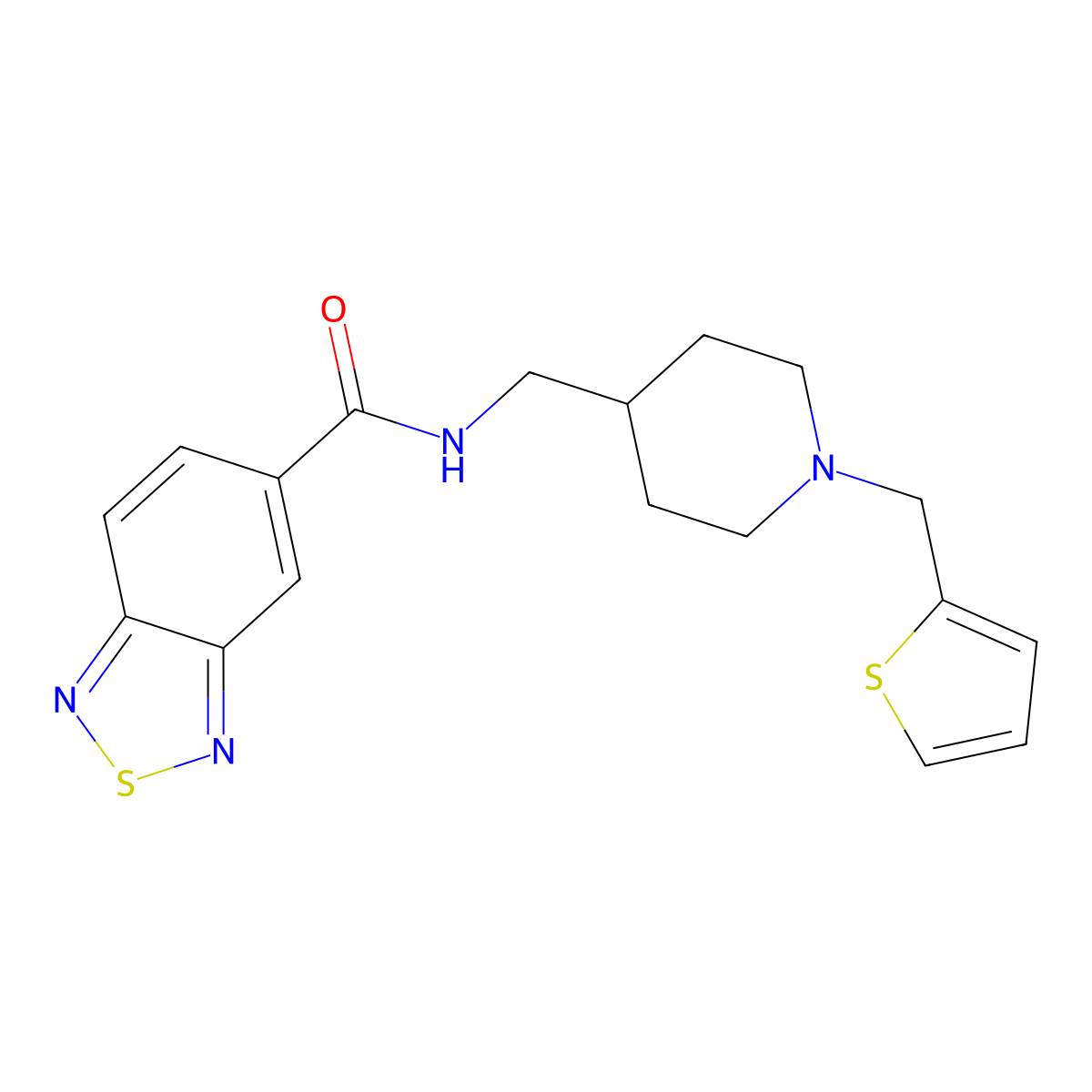 N-[[1-(2-Thienylmethyl)-4-piperidinyl]methyl]-2,1,3-benzothiadiazole-5-carboxamide molecular structure, CAS 1211268-47-1