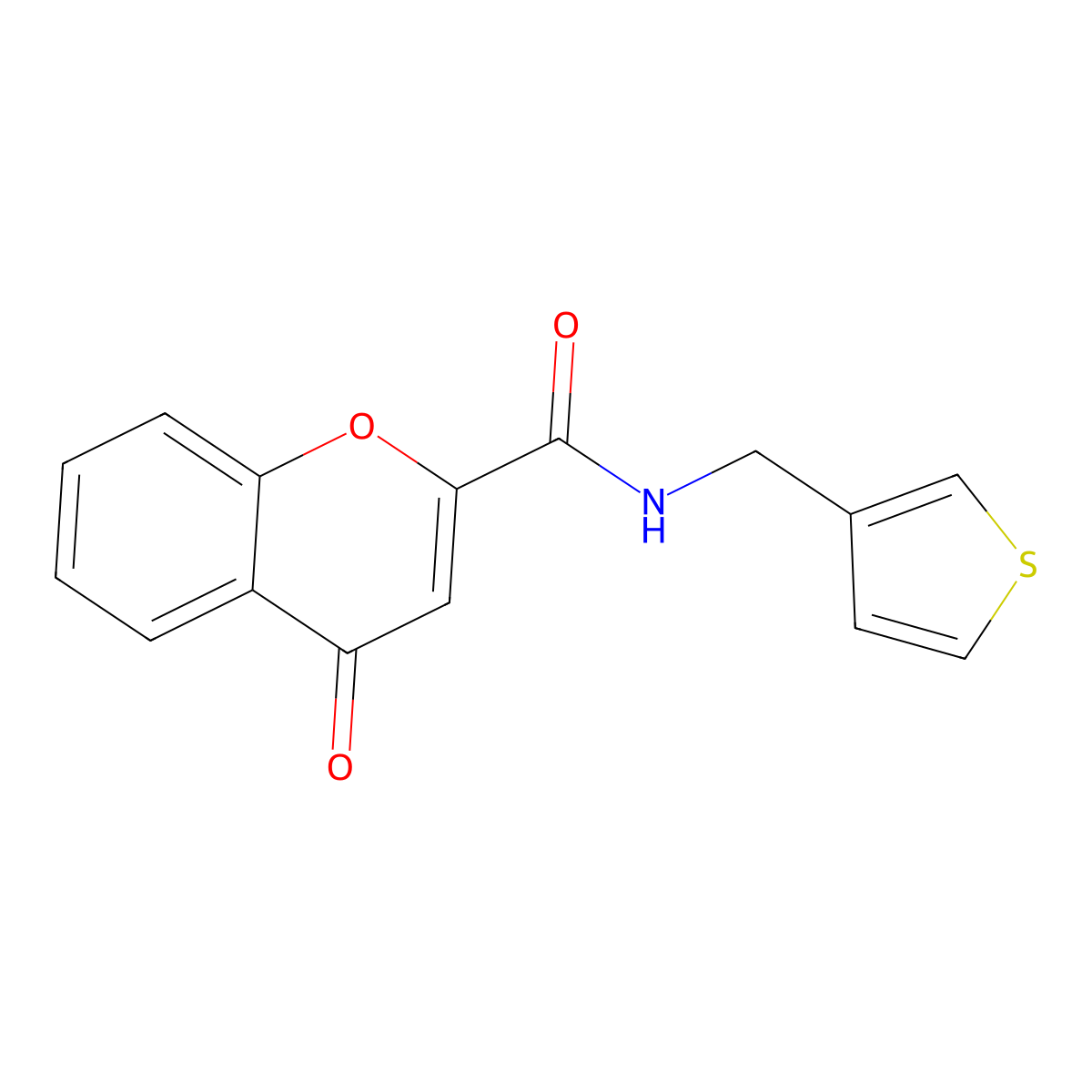 4-oxo-N-[(thiophen-3-yl)methyl]-4H-chromene-2-carboxamide molecular structure, CAS 1211269-74-7