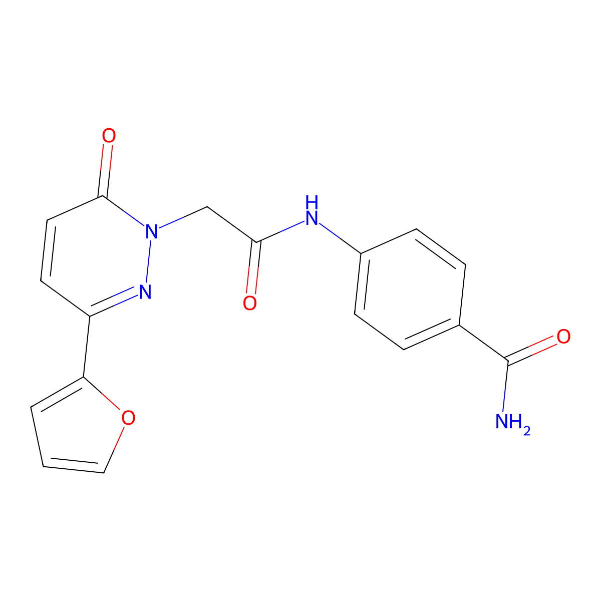 4-(2-(3-(furan-2-yl)-6-oxopyridazin-1(6H)-yl)acetamido)benzamide molecular structure, CAS 1211271-91-8