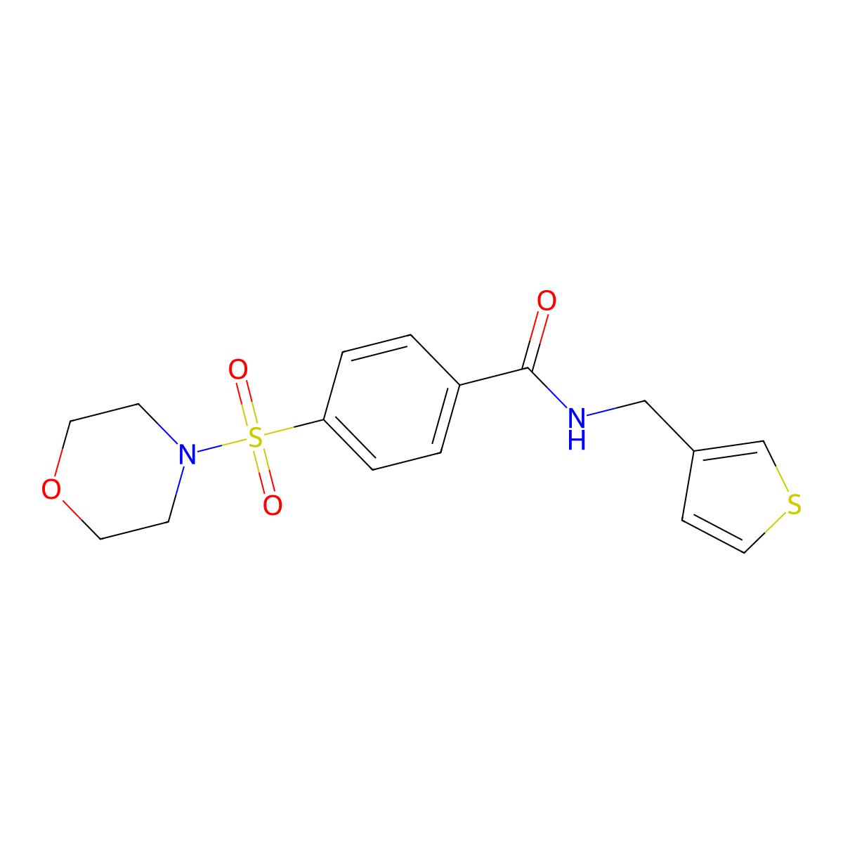 4-(morpholinosulfonyl)-N-(thiophen-3-ylmethyl)benzamide molecular structure, CAS 1211286-03-1