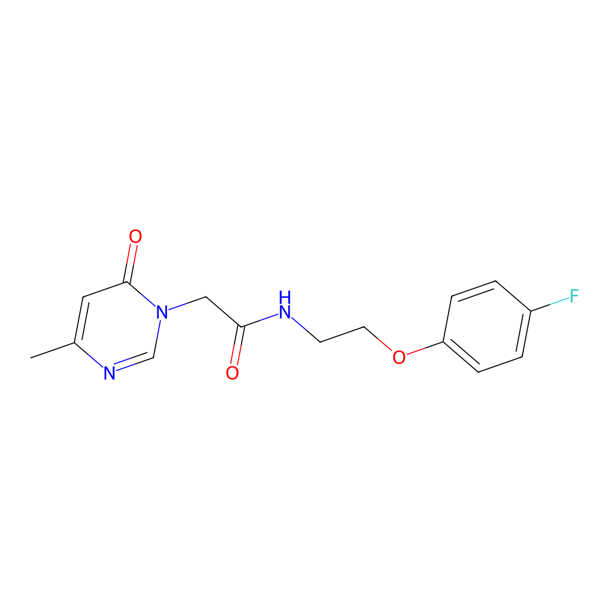 N-(2-(4-fluorophenoxy)ethyl)-2-(4-methyl-6-oxopyrimidin-1(6H)-yl)acetamide molecular structure, CAS 1211287-09-0