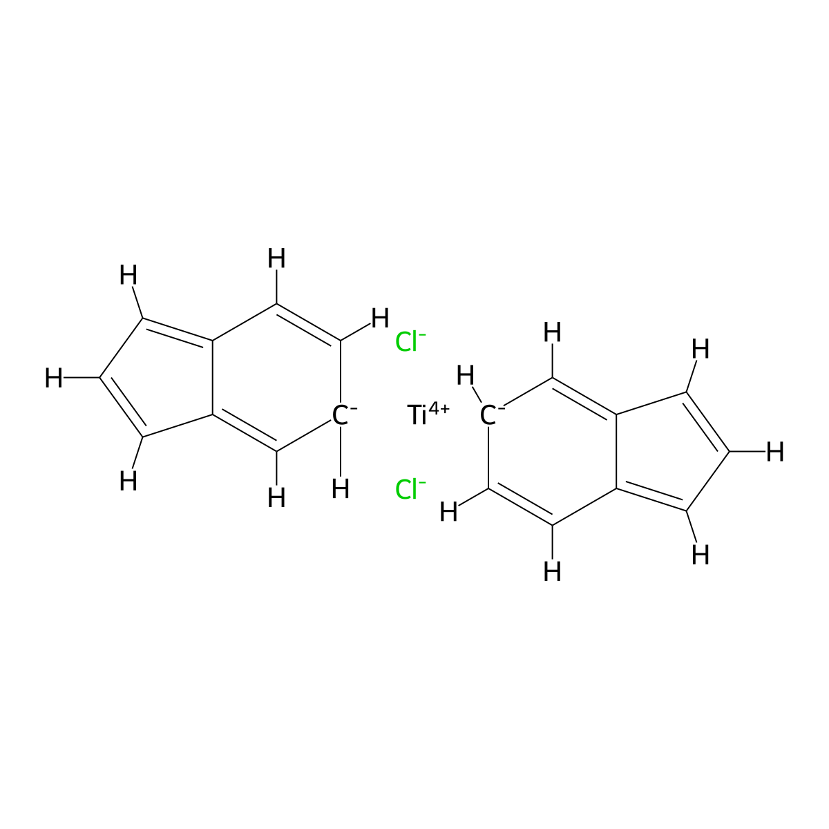 Bisindenyltitanium dichloride molecular structure, CAS 12113-02-9