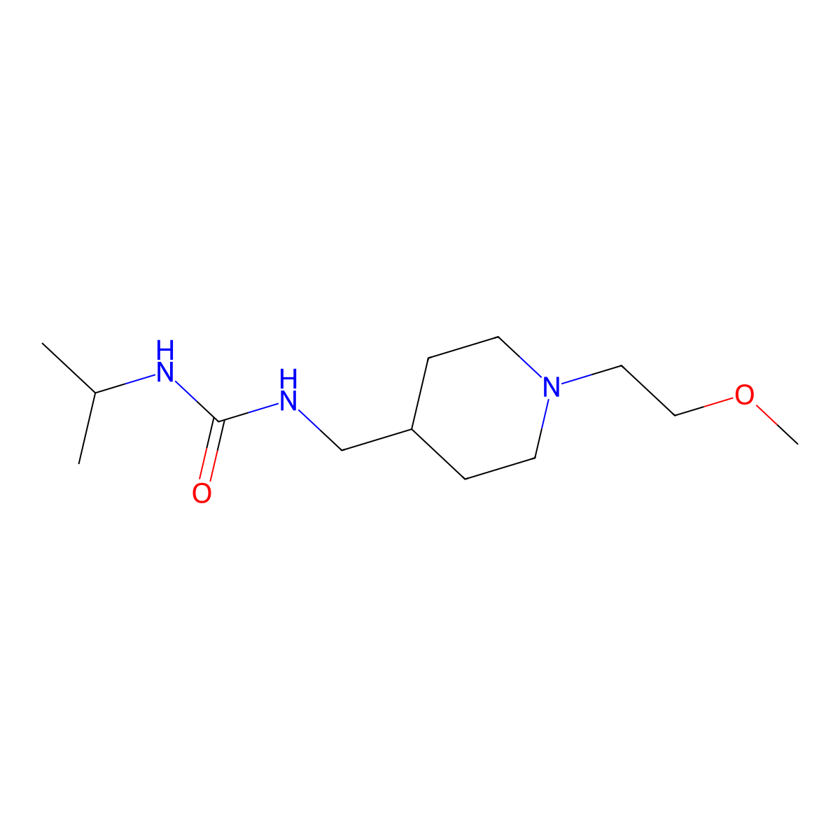 1-Isopropyl-3-((1-(2-methoxyethyl)piperidin-4-yl)methyl)urea molecular structure, CAS 1211307-40-2