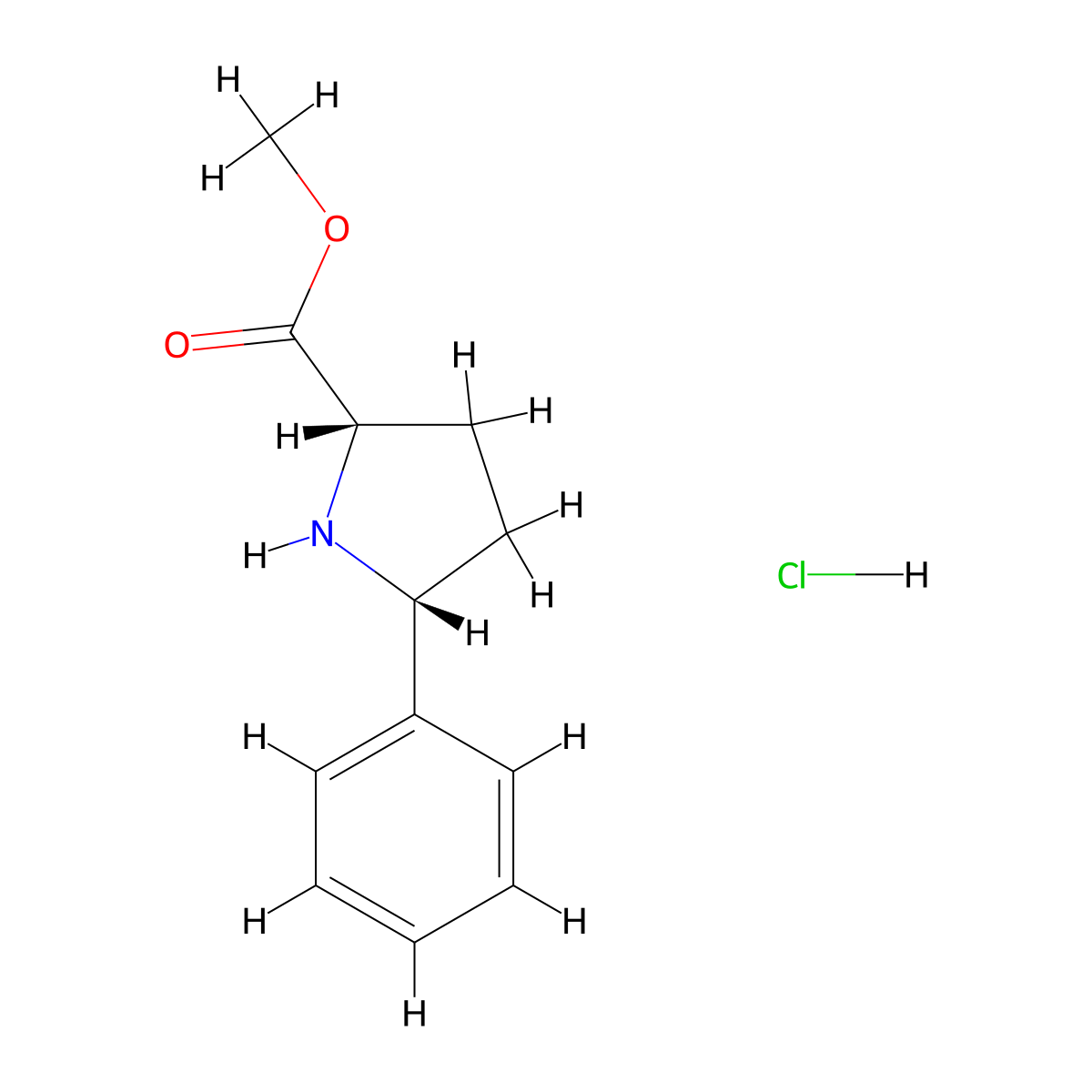 Methyl (2S,5R)-5-phenylpyrrolidine-2-carboxylate hydrochloride molecular structure, CAS 1211307-71-9