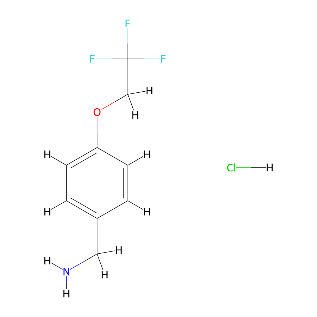 [4-(2,2,2-Trifluoroethoxy)phenyl]methanamine hydrochloride molecular structure, CAS 1211307-72-0