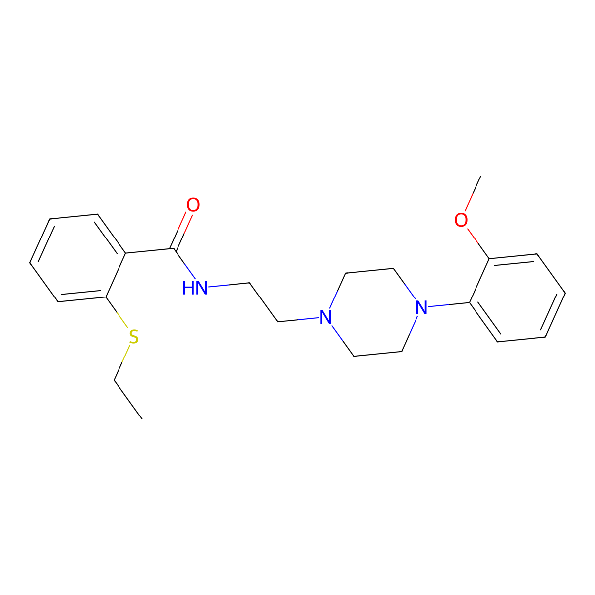 2-(ethylthio)-N-(2-(4-(2-methoxyphenyl)piperazin-1-yl)ethyl)benzamide molecular structure, CAS 1211311-63-5