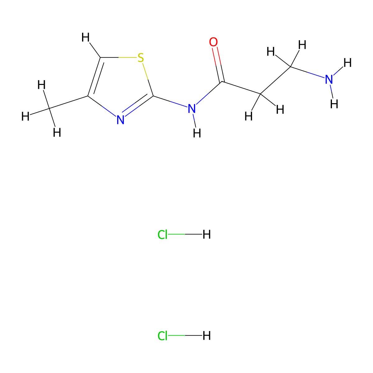 3-amino-N-(4-methyl-1,3-thiazol-2-yl)propanamide dihydrochloride molecular structure, CAS 1211319-43-5