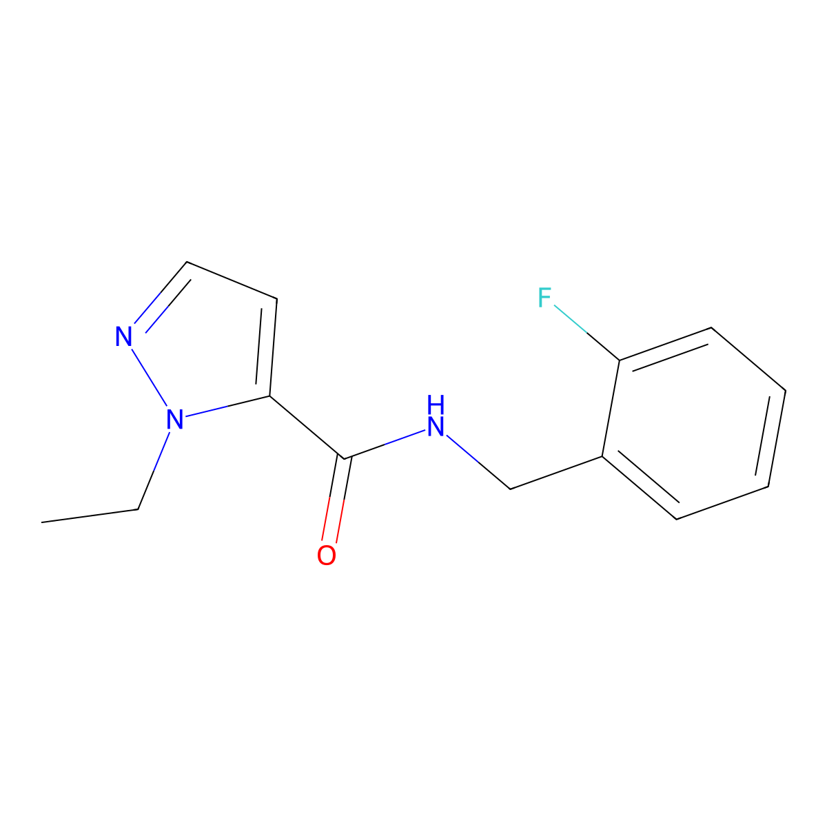 1-ethyl-N-(2-fluorobenzyl)-1H-pyrazole-5-carboxamide molecular structure, CAS 1211320-49-8