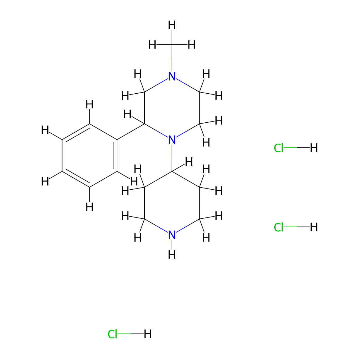 4-Methyl-2-phenyl-1-(piperidin-4-yl)piperazine trihydrochloride molecular structure, CAS 1211321-90-2