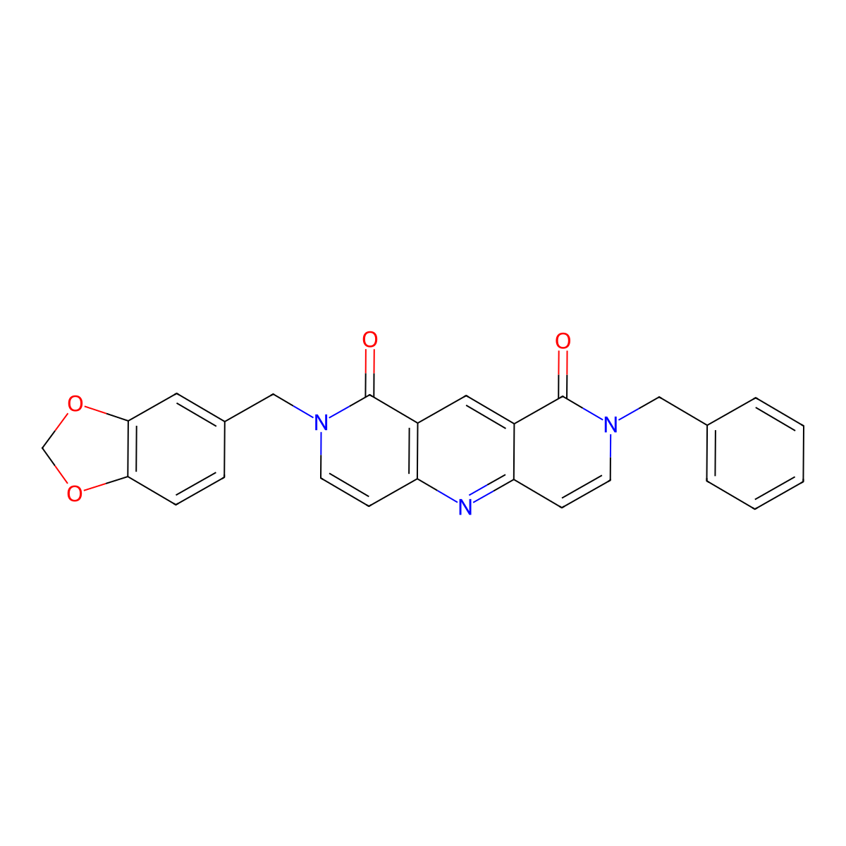 2-(1,3-benzodioxol-5-ylmethyl)-8-benzylpyrido[4,3-b][1,6]naphthyridine-1,9(2H,8H)-dione molecular structure, CAS 1211324-02-5