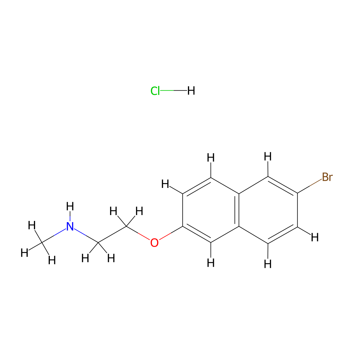 {2-[(6-Bromonaphthalen-2-yl)oxy]ethyl}(methyl)amine hydrochloride molecular structure, CAS 1211328-07-2