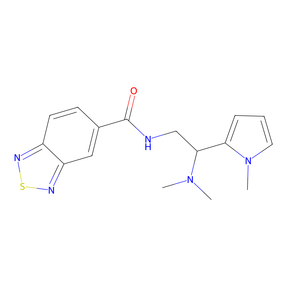 N-(2-(dimethylamino)-2-(1-methyl-1H-pyrrol-2-yl)ethyl)benzo[c][1,2,5]thiadiazole-5-carboxamide molecular structure, CAS 1211328-30-1