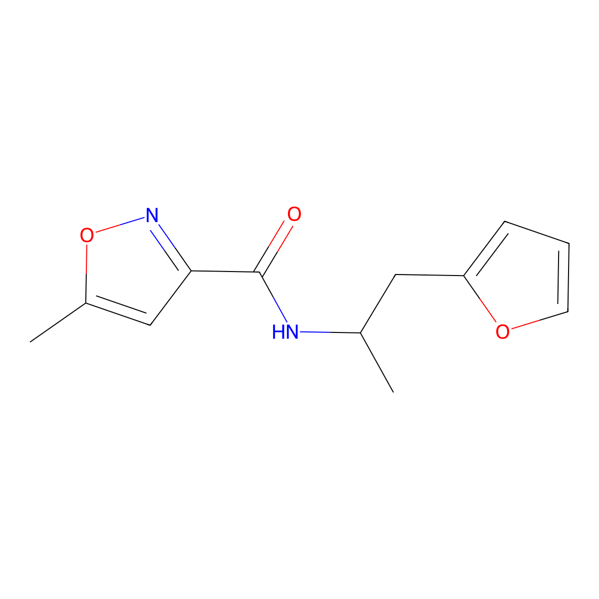 N-[1-(furan-2-yl)propan-2-yl]-5-methyl-1,2-oxazole-3-carboxamide molecular structure, CAS 1211328-96-9