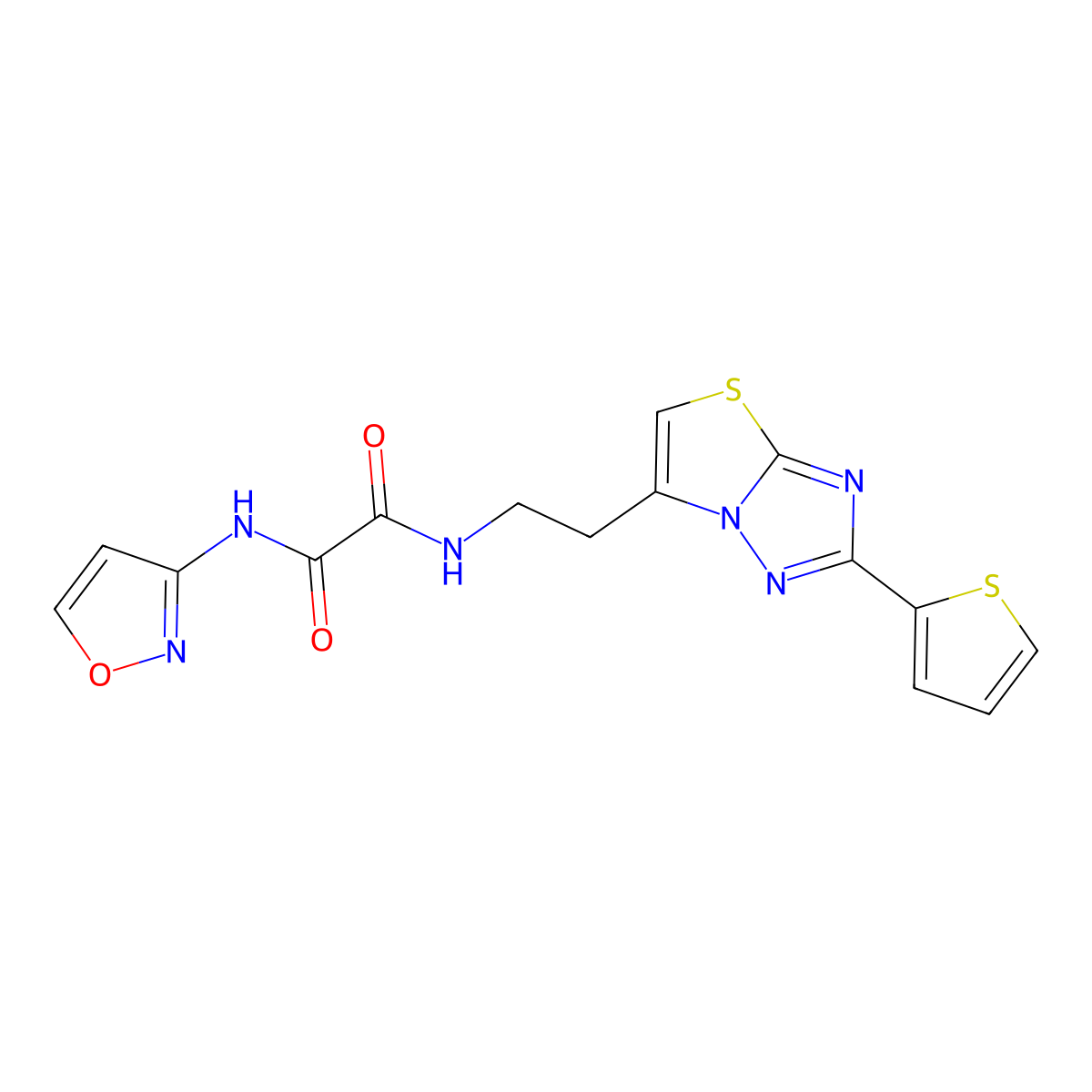 N1-(isoxazol-3-yl)-N2-(2-(2-(thiophen-2-yl)thiazolo[3,2-b][1,2,4]triazol-6-yl)ethyl)oxalamide molecular structure, CAS 1211329-32-6