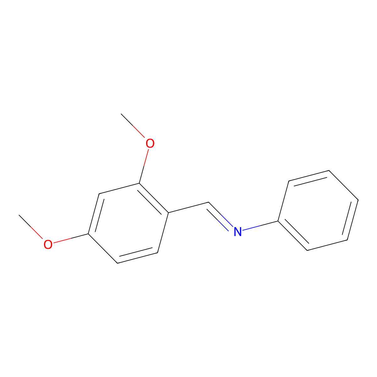 Benzenamine, N-[(2,4-dimethoxyphenyl)methylene]- molecular structure, CAS 121133-23-1