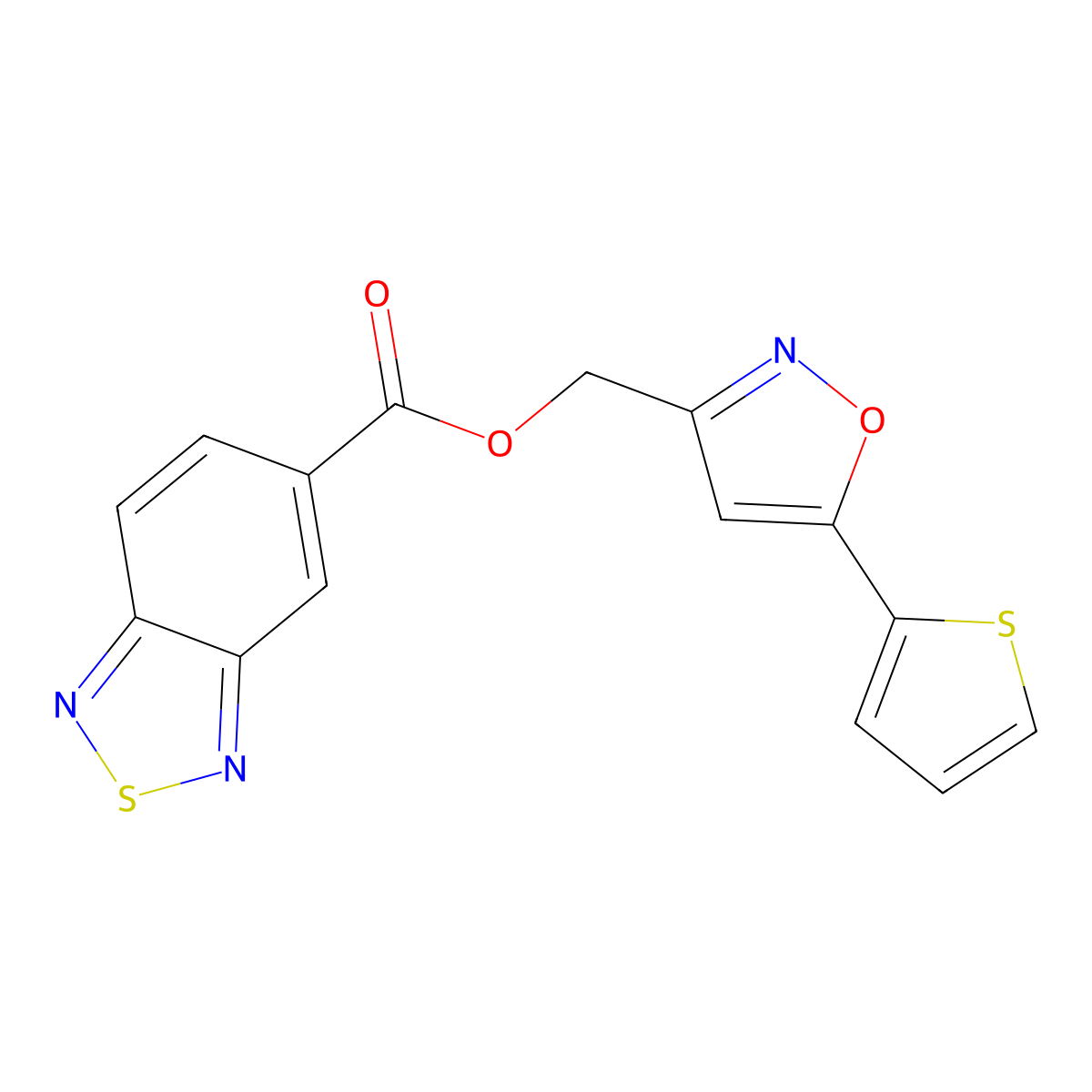 (5-(Thiophen-2-yl)isoxazol-3-yl)methyl benzo[c][1,2,5]thiadiazole-5-carboxylate molecular structure, CAS 1211330-25-4