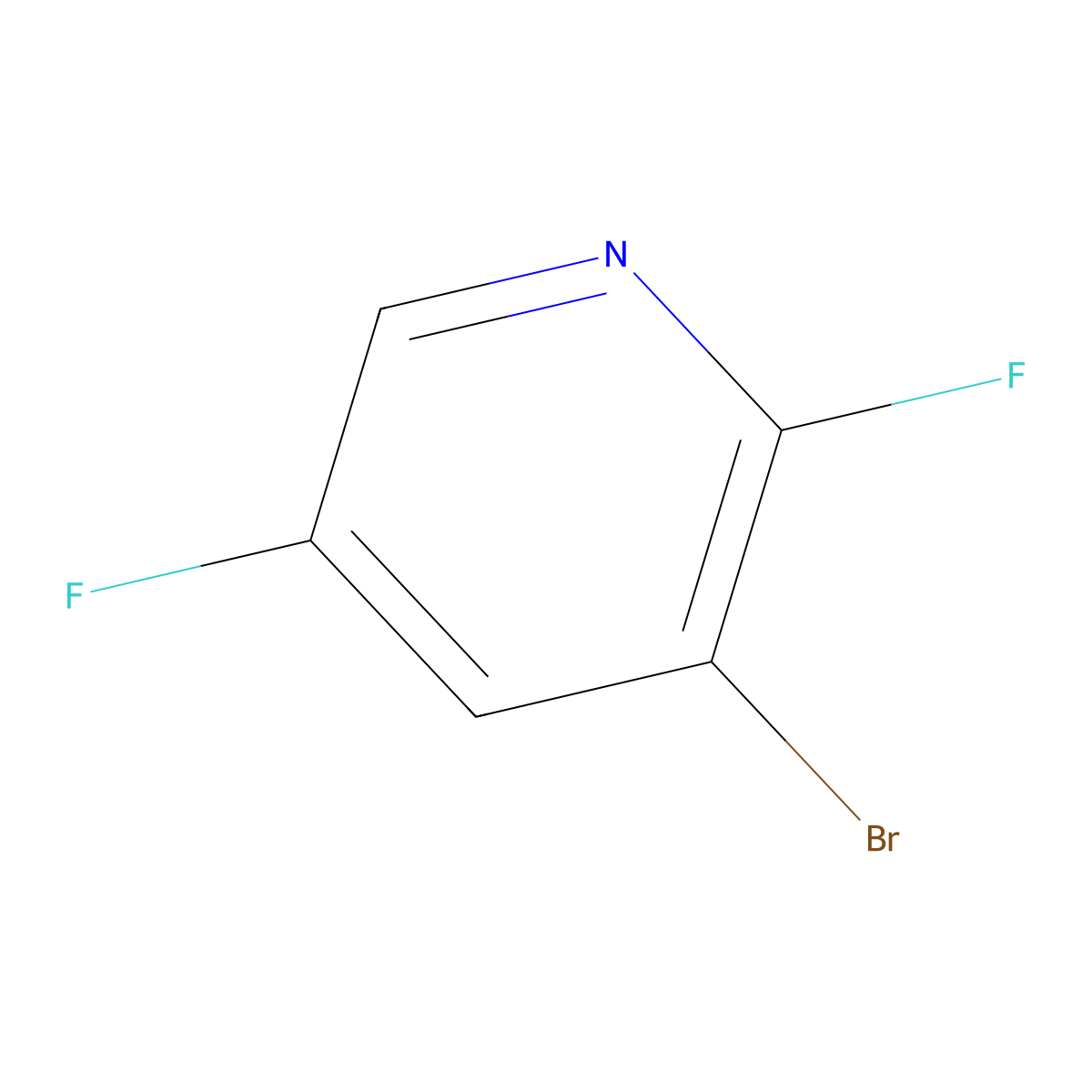 3-Bromo-2,5-difluoropyridine molecular structure, CAS 1211331-43-9