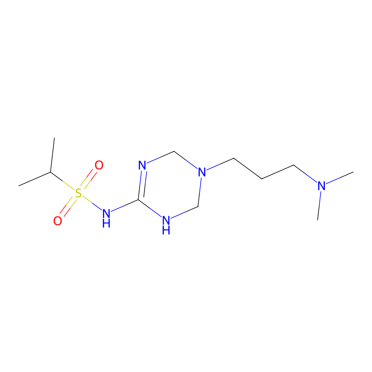 N-{5-[3-(dimethylamino)propyl]-1,4,5,6-tetrahydro-1,3,5-triazin-2-yl}-2-propanesulfonamide molecular structure, CAS 1211334-20-1