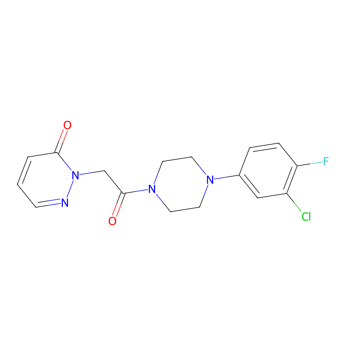 2-(2-(4-(3-chloro-4-fluorophenyl)piperazin-1-yl)-2-oxoethyl)pyridazin-3(2H)-one molecular structure, CAS 1211334-29-0