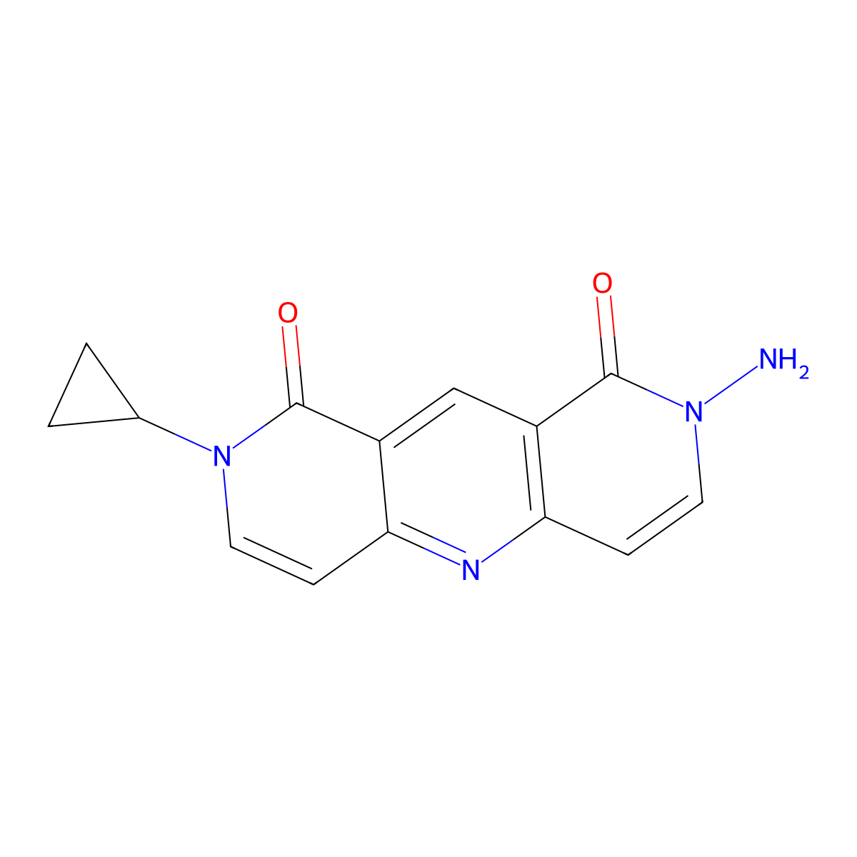 2-amino-8-cyclopropylpyrido[4,3-b][1,6]naphthyridine-1,9(2H,8H)-dione molecular structure, CAS 1211337-33-5