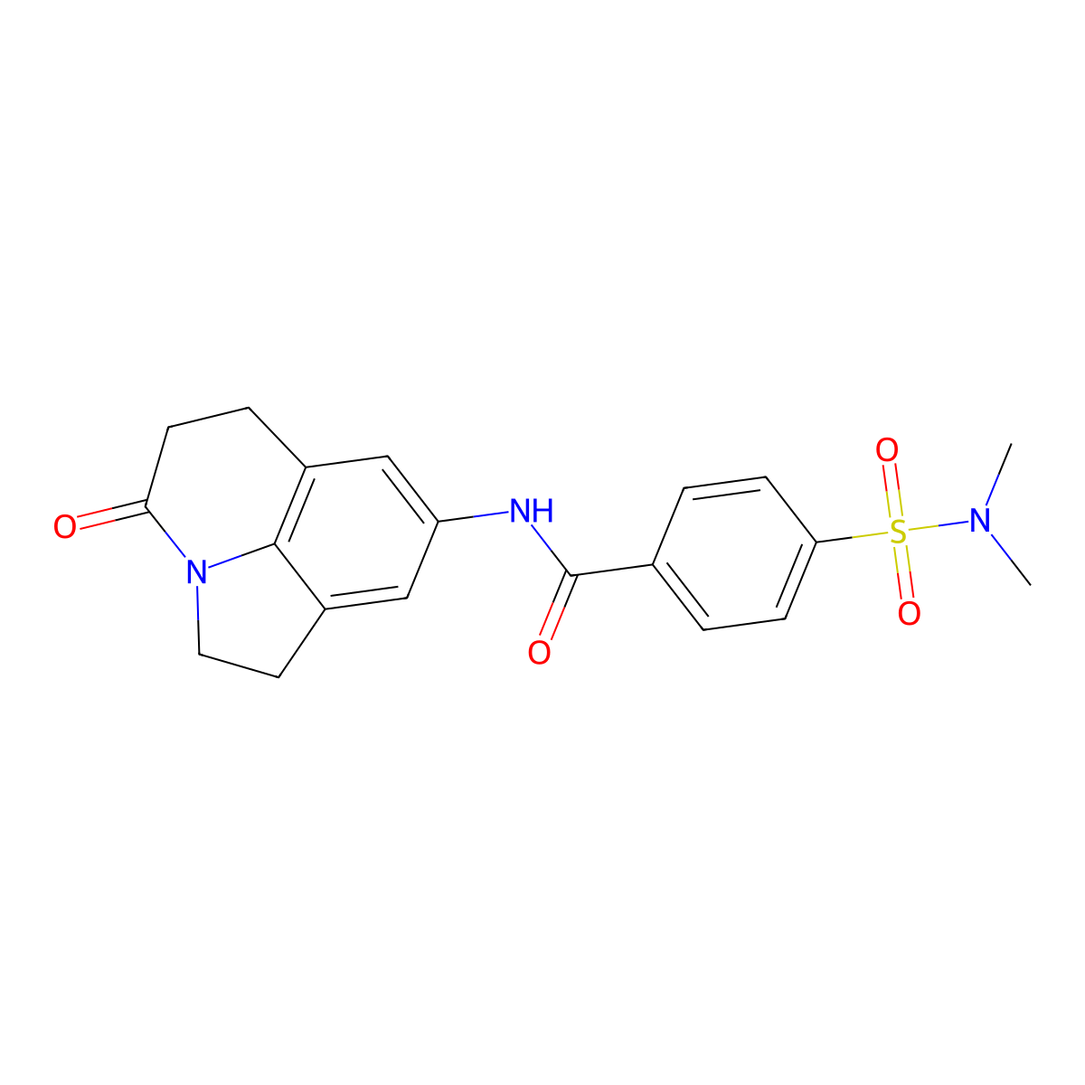 4-(dimethylsulfamoyl)-N-{11-oxo-1-azatricyclo[6.3.1.0^{4,12}]dodeca-4(12),5,7-trien-6-yl}benzamide molecular structure, CAS 1211338-54-3