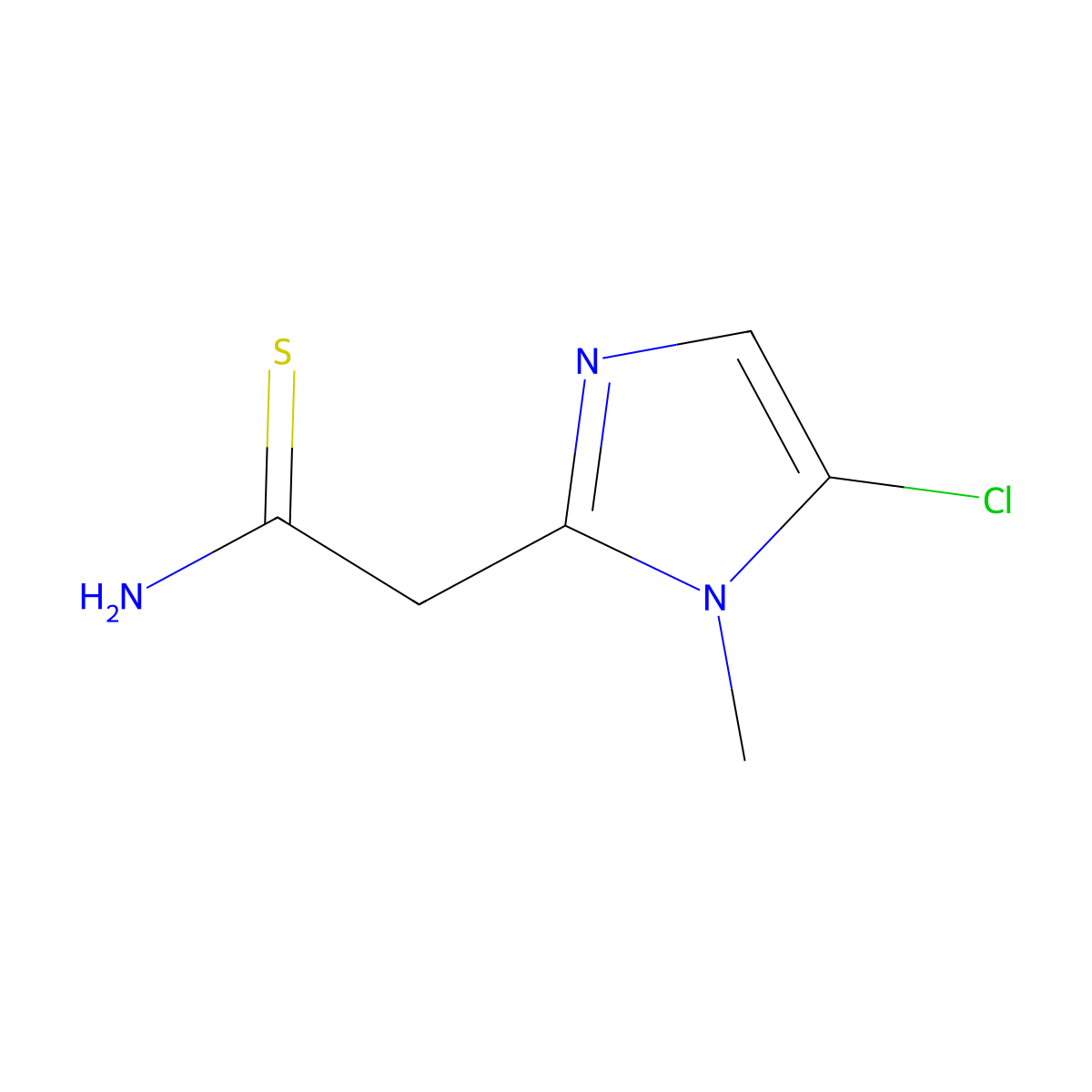 2-(5-chloro-1-methyl-1H-imidazol-2-yl)ethanethioamide molecular structure, CAS 1211349-15-3