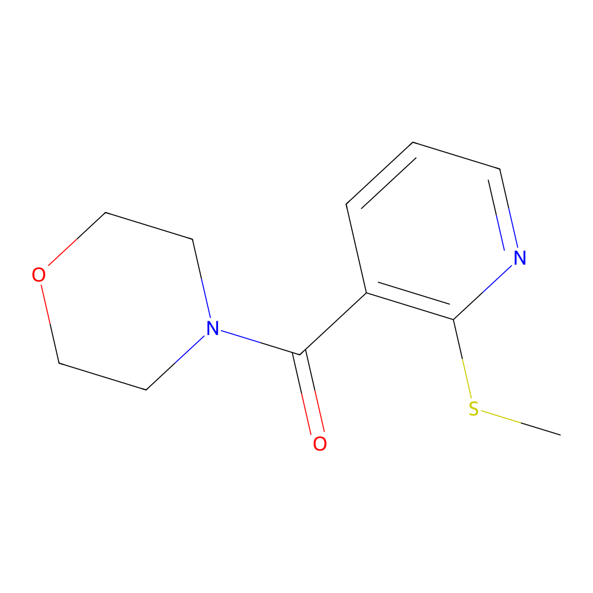 4-[2-(Methylsulfanyl)pyridine-3-carbonyl]morpholine molecular structure, CAS 1211356-64-7
