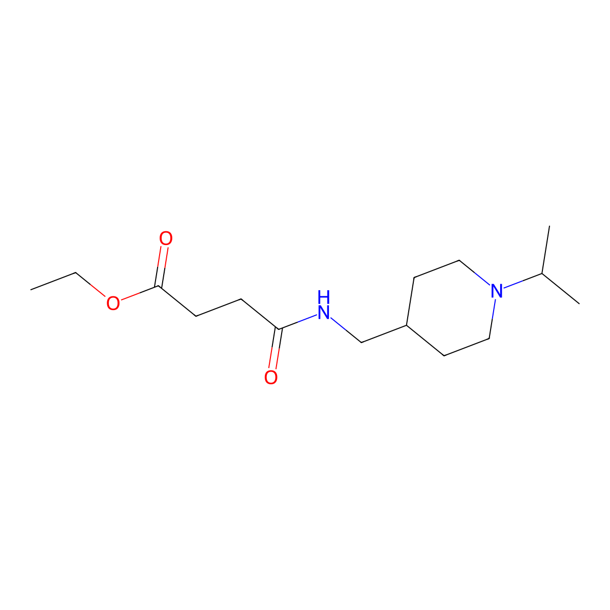 Ethyl 4-(((1-isopropylpiperidin-4-yl)methyl)amino)-4-oxobutanoate molecular structure, CAS 1211356-75-0