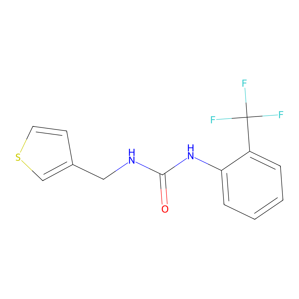 1-(Thiophen-3-ylmethyl)-3-(2-(trifluoromethyl)phenyl)urea molecular structure, CAS 1211357-21-9