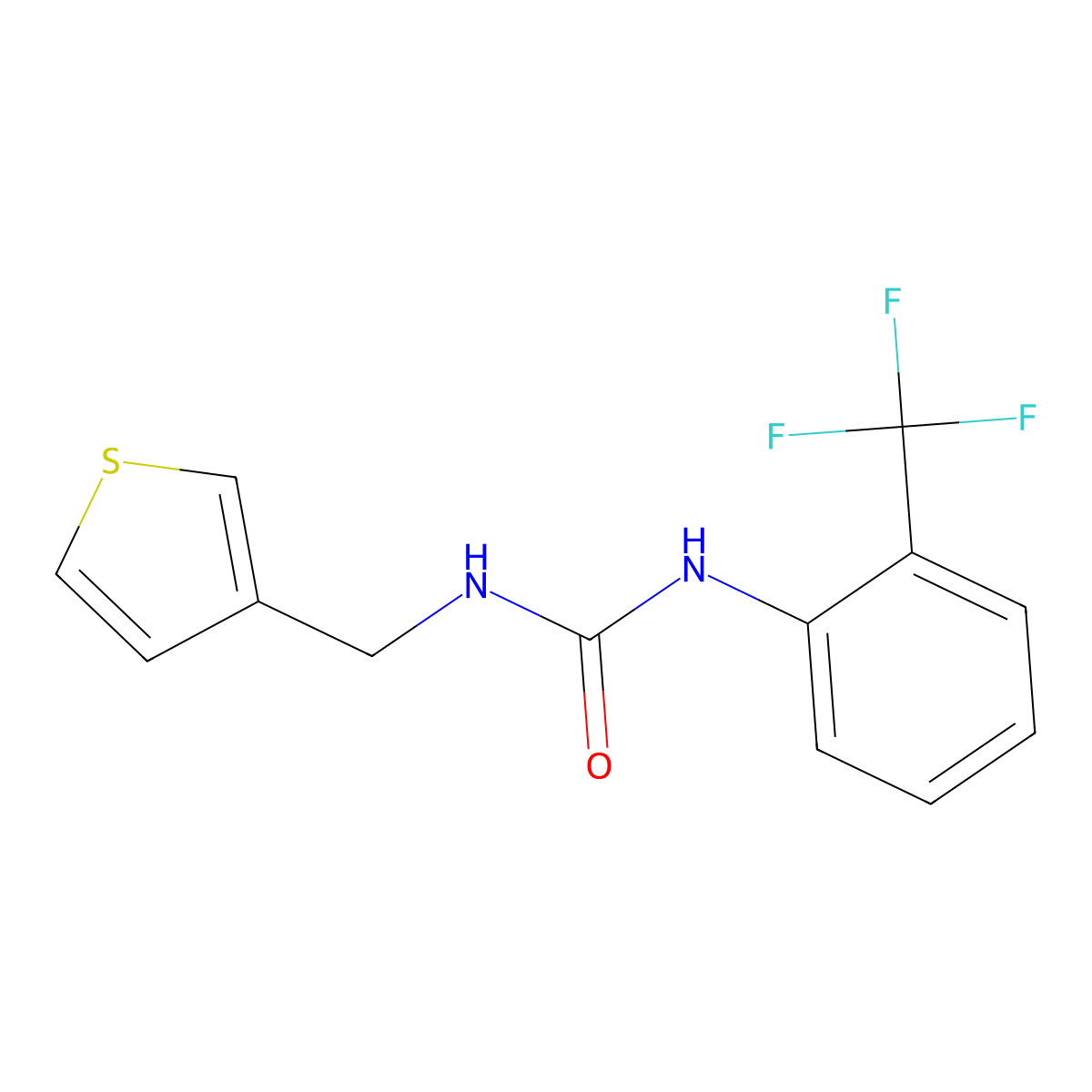 1-(Thiophen-3-ylmethyl)-3-(2-(trifluoromethyl)phenyl)urea molecular structure, CAS 1211357-21-9