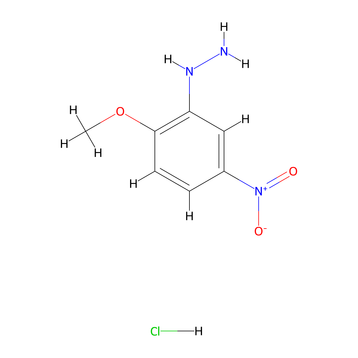 (2-Methoxy-5-nitrophenyl)hydrazine hydrochloride molecular structure, CAS 1211358-55-2