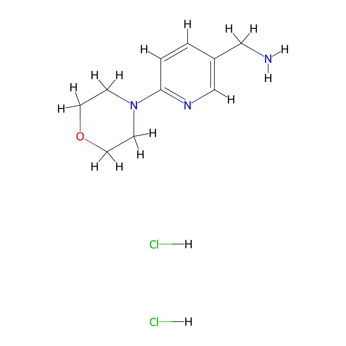 [6-(Morpholin-4-yl)pyridin-3-yl]methanamine dihydrochloride molecular structure, CAS 1211358-60-9