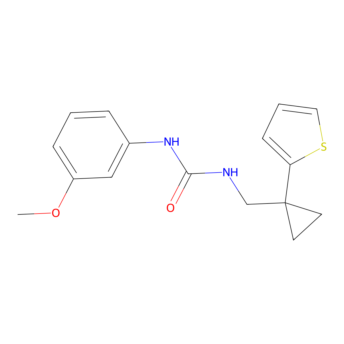 1-(3-Methoxyphenyl)-3-((1-(thiophen-2-yl)cyclopropyl)methyl)urea molecular structure, CAS 1211358-78-9