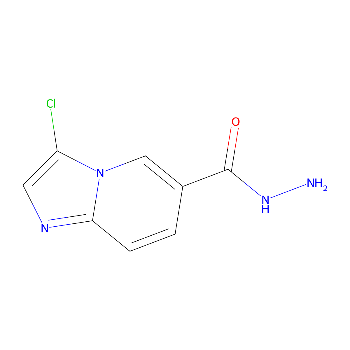 3-Chloroimidazo[1,2-a]pyridine-6-carbohydrazide molecular structure, CAS 1211364-66-7