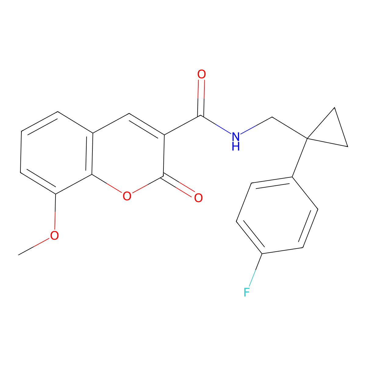 N-{[1-(4-fluorophenyl)cyclopropyl]methyl}-8-methoxy-2-oxo-2H-chromene-3-carboxamide molecular structure, CAS 1211372-24-5