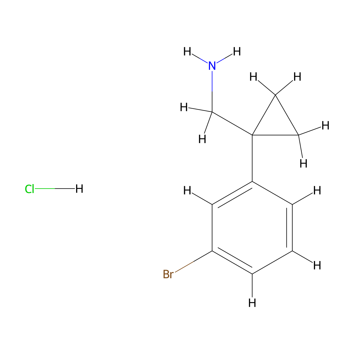 (1-(3-Bromophenyl)cyclopropyl)methanamine hydrochloride molecular structure, CAS 1211373-43-1