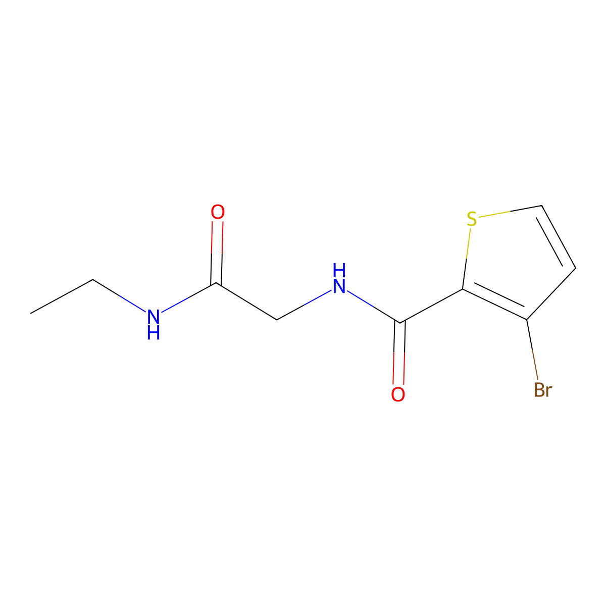 3-Bromo-N-(2-(ethylamino)-2-oxoethyl)thiophene-2-carboxamide molecular structure, CAS 1211373-97-5
