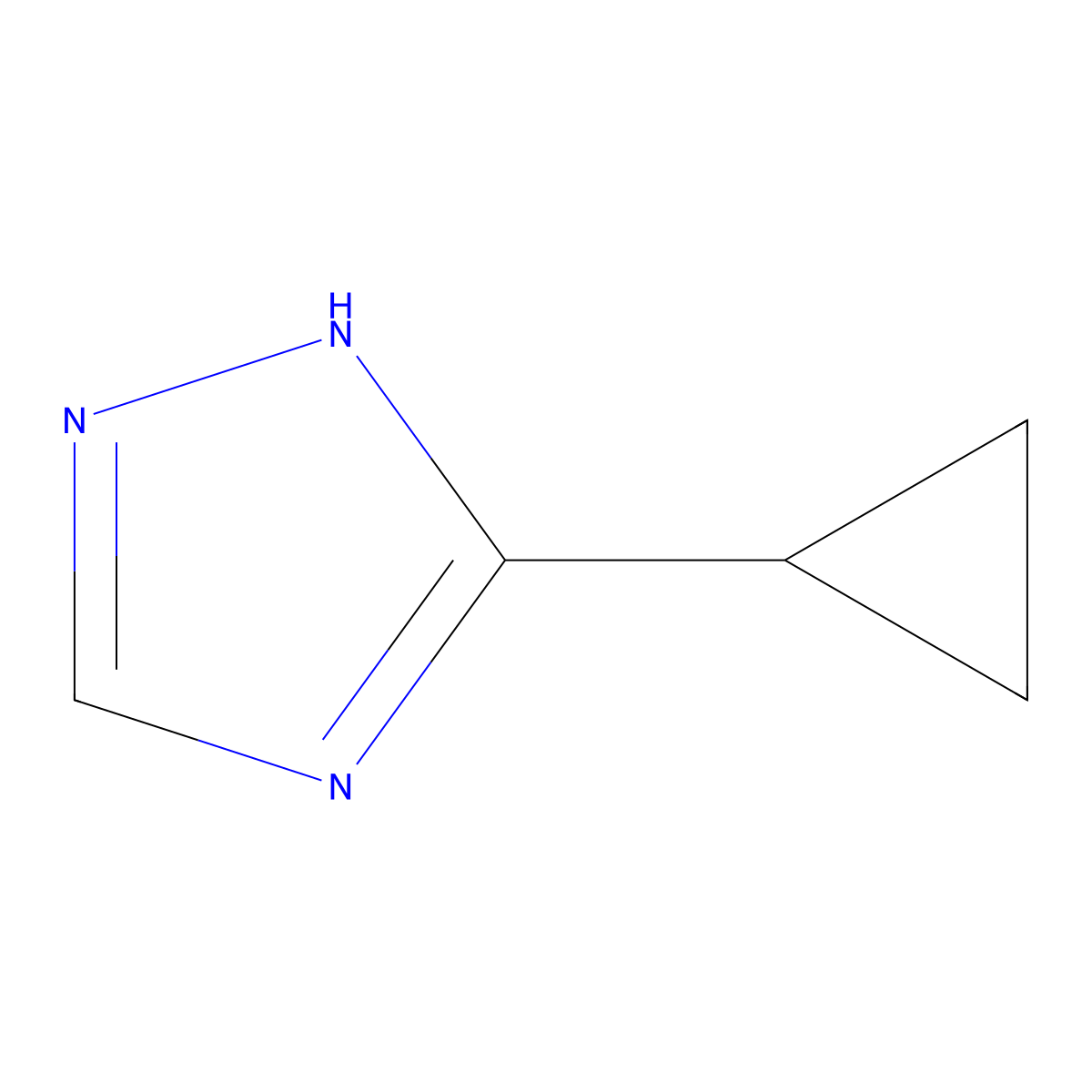 3-cyclopropyl-1H-1,2,4-triazole molecular structure, CAS 1211390-33-8