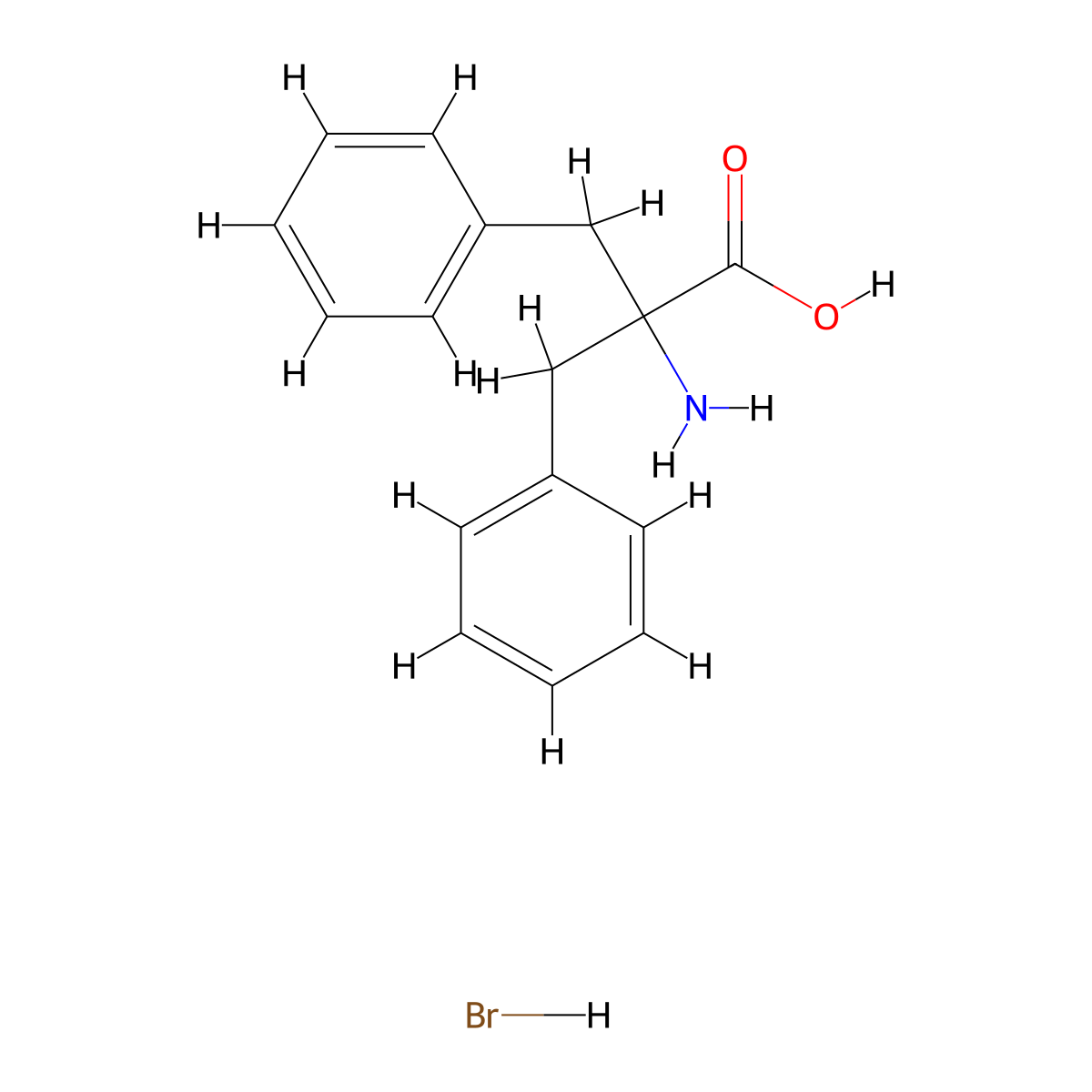 2-Amino-2-benzyl-3-phenylpropanoic acid hydrobromide molecular structure, CAS 1211392-30-1