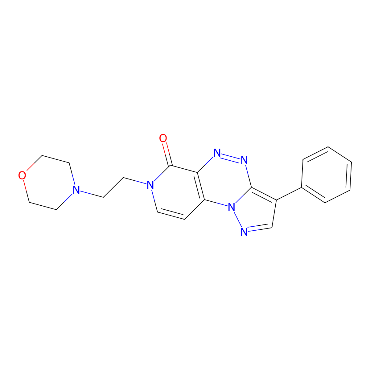 7-(2-morpholinoethyl)-3-phenylpyrazolo[5,1-c]pyrido[4,3-e][1,2,4]triazin-6(7H)-one molecular structure, CAS 1211402-45-7