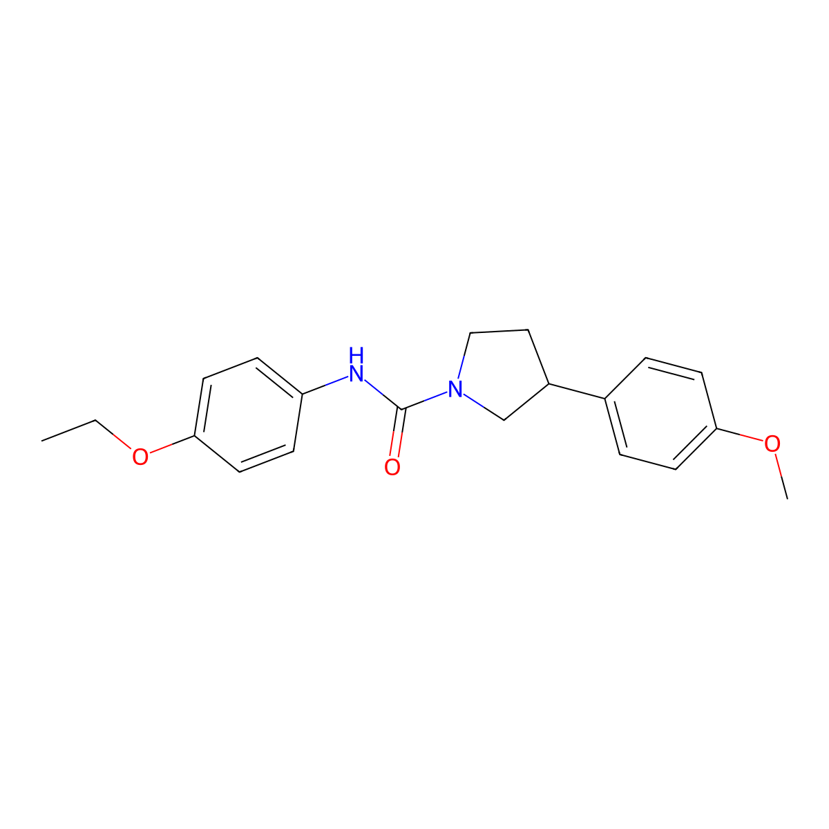 N-(4-ethoxyphenyl)-3-(4-methoxyphenyl)pyrrolidine-1-carboxamide molecular structure, CAS 1211419-26-9