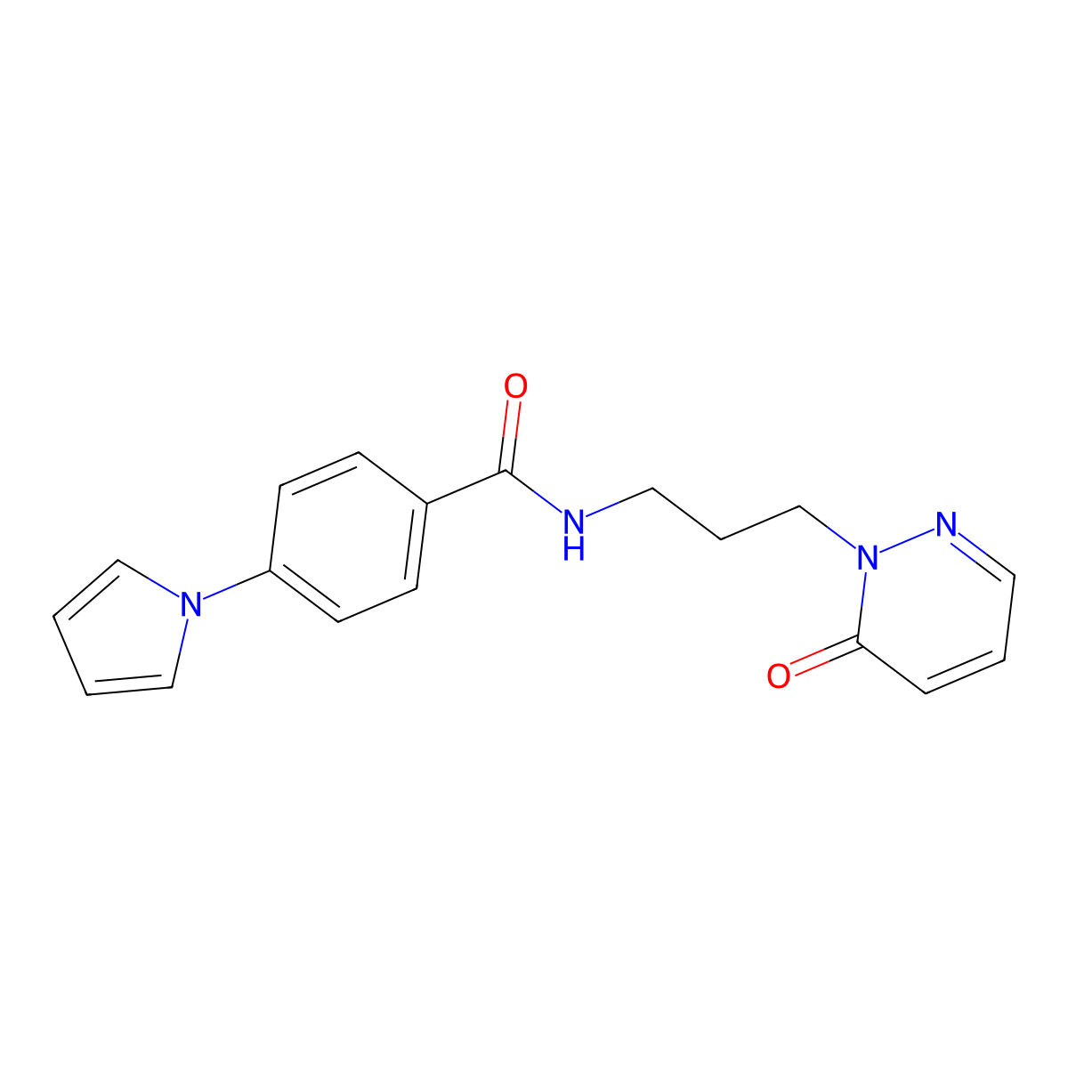N-(3-(6-oxopyridazin-1(6H)-yl)propyl)-4-(1H-pyrrol-1-yl)benzamide molecular structure, CAS 1211421-49-6